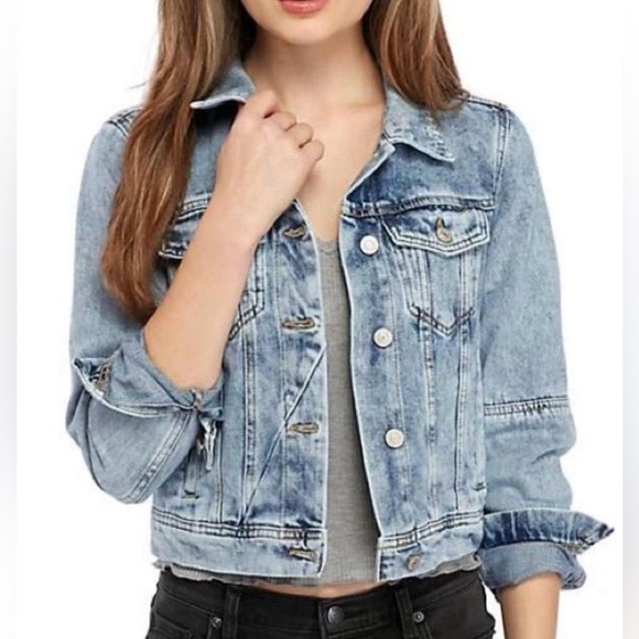 Free People Light Blue Jean Jacket - Picture 1 of 8